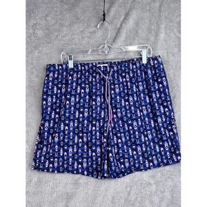 Buoy & Boat Mens‎ Boat Print Swim Trunks Shorts with Liner - Large